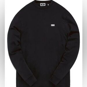 Kith Jet Black Mini Box Logo Crewneck Longsleeve T-shirt M USA NWT